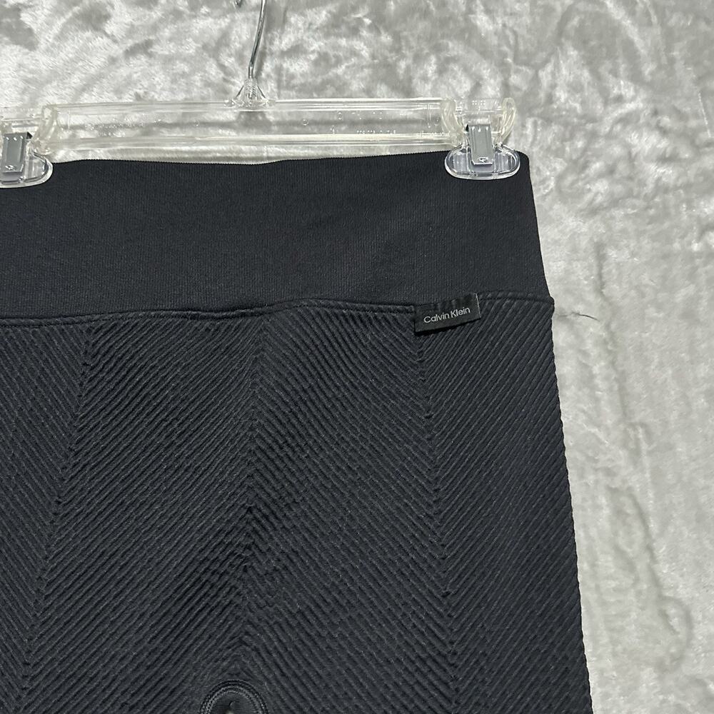 NWT Calvin Klein Sport Performance Leggings Womens Size M Black Textured Stretch - Picture 10 of 13